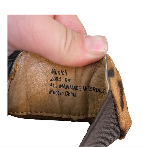 Seven7 Munich leopard print platform boots chunky heel size 9 tan/brown NWT - Picture 5 of 6